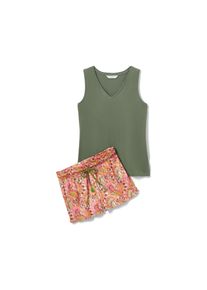 Tchibo - Piżama z krótkimi spodenkami - dla pań - rozmiar 38 - kolor: zielony