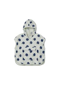 Tchibo - Poncho frott&eacute; - rozmiar 134/140 - kolor: zielony/niebieski/z nadrukiem