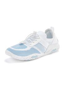 Lascana Dames Sneaker in wit/lichtblauw ,maat 38, Witt, 50% Leer, 50% Imitatieleer