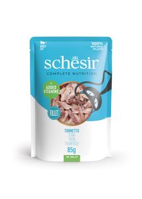 6x85g Thon Schesir Complete Nutrition en gel&eacute;e nourriture humide pour chats