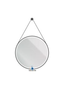 BELVIT Runder LED Spiegel mit Touch Funktion und Gurt 80 cm