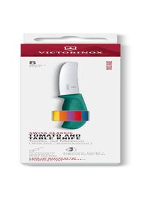 Victorinox Set di coltelli da pomodoro Swiss Classic 6 pezzi, lama seghettata, 11 cm, colorati, confezione regalo