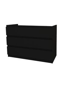 BELVIT Waschbeckenunterschrank 120 cm schwarz matt MDF Softclose