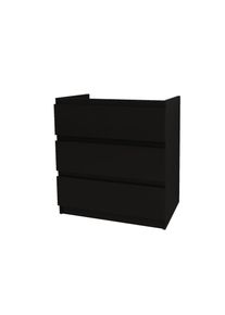 BELVIT Waschbeckenunterschrank 80 cm schwarz matt MDF Softclose