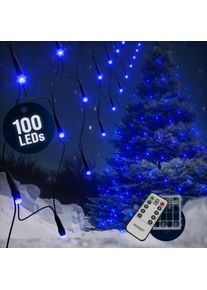 Monzana Kerstverlichting Net Blauw 100 LED 120x120cm