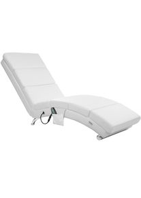 Casaria Relaxliege London Weiß mit Massage- & Heizfunktion
