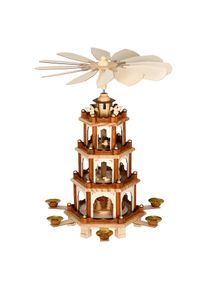 Spielwerk Kerstpiramide XL in klassiek houten ontwerp