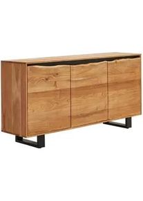 Livetastic Sideboard , Schwarz, Akaziefarben , Holz , Akazie,Akazie , vollmassiv , Holz , 2 Fächer , 160x80x40 cm , stehend , Holzmöbel, Kommoden Holz, Sideboards Holz