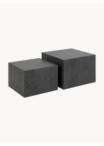 AC Design Komplet stolików kawowych o wyglądzie kamienia Dice, 2 elem. Czarny S 58 x G 58 cm