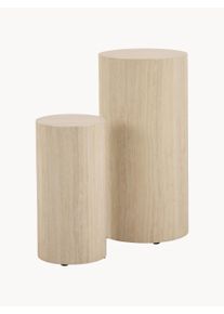 AC Design Komplet kolumn dekoracyjnych o wyglądzie trawertynu Dice, 2 elem. Beżowy Ø 34 cm