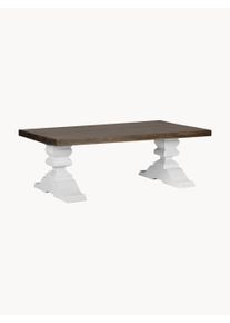 Moycor Ręcznie wykonany stolik kawowy z drewna mindi Everest Biały, Brązowy S 70 x W 45 cm