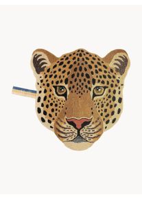 Doing Goods Ręcznie tuftowany dywan z wełny z długim włosiem Leopard Head Brązowy S 100 x W 105 cm
