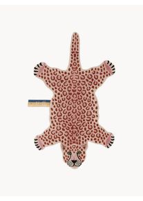 Doing Goods Ręcznie tuftowany dywan z wełny o wysokim włosiu Pinky Leopard Różowy D 150 x S 90 cm