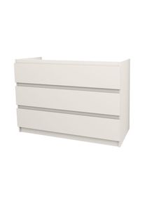 Belvit Waschtischunterschrank 120cm mattweiß Softclose 3 Schubladen
