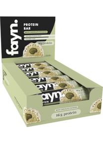 fayn Protein Bar Box, 12 x 55 g Riegel, White Chocolate Pistachio