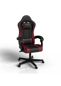 Juskys Ergonomikus gamer szék fekete/piros párnákkal