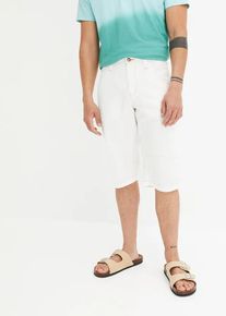 bonprix Lekkie długie bermudy dżinsowe Relaxed Fit, biały, 52