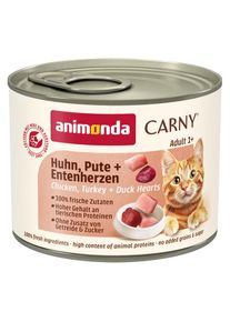 animonda Carny natvoer kat volwassen Kip, kalkoen eendenhart 6x200 g