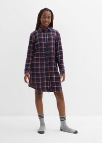 Camicia da notte in flanella morbida con abbottonatura, Rosso, Taglia 152/158, bonprix