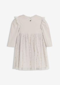 Abito con body ruche e tulle, Grigio, Taglia 74/80, bonprix