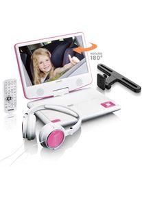 Lenco DVP-910 (Tragbarer DVD-Player), Bluray Player + DVD Player, Pink