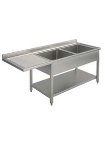 Plonge passage lave-vaisselle ECO 18x6 avec 2 bacs à droite | Professionnel | HoReCa | CHR
