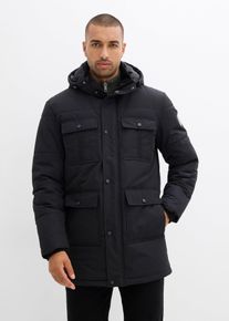 bonprix Funktions-Stepp-Parka mit praktischen Taschen wasserabweisend, schwarz, Gr.64/66 (3XL), Sch&ouml;ner Funktions-Parka mit einigen Taschen und einem Badge auf dem &Auml;rmel