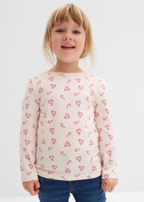 bonprix Bluzka z długim rękawem z elastycznej mieszanki bawełny organicznej, beżowy, 116/122