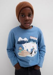 bonprix Bluzka z długim rękawem z bawełną organiczną (3 szt.), niebieski, 104/110