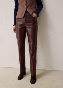 bonprix Spodnie skórzane ze skóry jagnięcej nappa, brązowy, 50