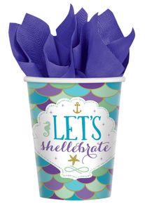 Amscan 8 tasses sirène Shellebrate 266 ml