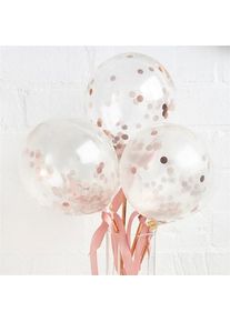 Club Green 5 ballons confettis en or rose 12,7cm