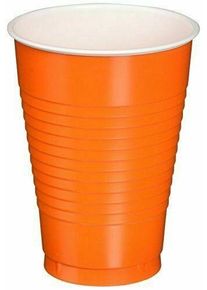 50 gobelets en plastique orange Genève 355ml
