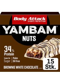 Body Attack Sports Nutrition Body Attack Yambam Nuts, 15 x 55 g Riegel, Brownie White Chocolate