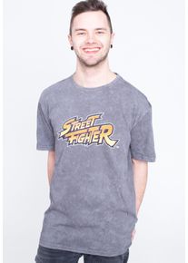 Street Fighter - Retro Logo Grey - T-shirt - szary - XL - 100% bawełna,Golf