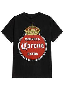Corona - Corona Extra Retro Logo - T-shirt - czarny - M - 100% bawełna,Golf