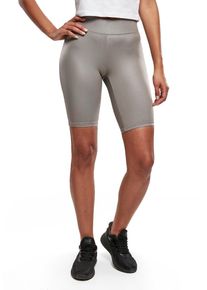 Urban Classics - Ladies Imitation Leather Cycle Asphalt - Shorts - grå - S - 88% polyester, 12% elastan,Fejkläder