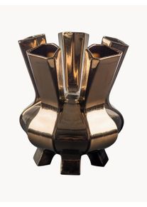 POLSPOTTEN Porcelain Vase Puyi, H 34 cm Brown China Ø 29 x H 34 cm