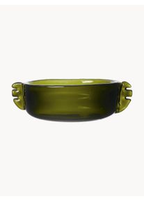 ferm LIVING Mouth-blown Decorative Bowl Alas, W 31 cm Green, Transparent Glass B 31 x H 9 cm