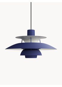 Louis Poulsen Lampa wisząca PH 5 Niebieski, Biały Szkło, Metal, Tkanina Ø 50 x W 27 cm