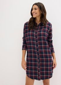 Vevd nattkjole i flanell med knepping, r&oslash;d, st&oslash;rrelse 48/50 (XL), bonprix