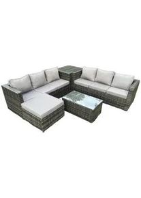 Fimous Gartenmöbelset Polyrattan 7-Sitzer , Metall , Gartenmöbel, Gartengarnituren, Gartenmöbel-Sets
