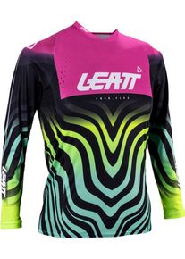 Leatt 4.5 Junior V26 Tiger, jersey juvenil , color: Fucsia/Negro/Amarillo Ne&oacute;n/Turqu&iacute;a , tama&ntilde;o: XL