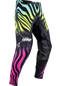 Leatt 5.5 I.K.S. V26 Tiger, pantalon en textile , couleur: Noir/Turquoise/Fuchsia/Jaune Néon , taille: XL