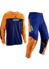 Leatt 3.5 Ride Kit V26, Ensemble pantalon en jersey/textile , couleur: Bleu Foncé/Orange , taille: XS