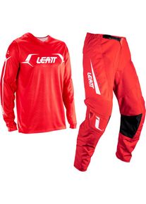Leatt 3.5 Ride Kit V26, ensemble jersey/pantalon textile , couleur: Rouge/Blanc , taille: L