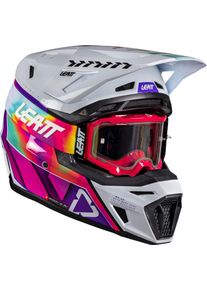 Leatt 8.5 V26 Pinata, motocross helmet , color: White/Pink/Turquoise , size: M