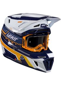 Leatt 8.5 V26, motocross helmet , color: Dark Blue/White/Orange , size: XL