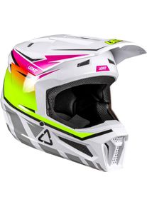 Leatt 2.5 V26, motocross helmet , color: White/Neon-Yellow/Pink/Grey , size: XL
