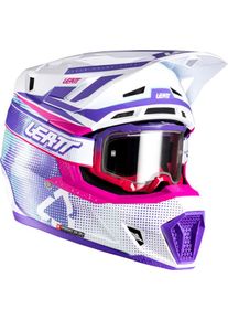 Leatt 7.5 V26, motocross helmet , color: White/Pink/Purple/Turquoise , size: M